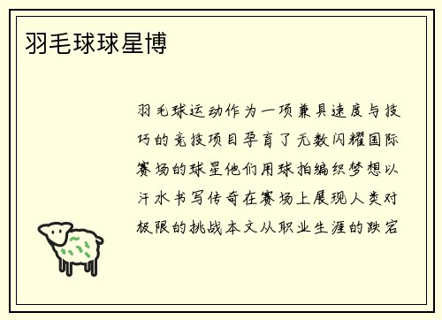 羽毛球球星博